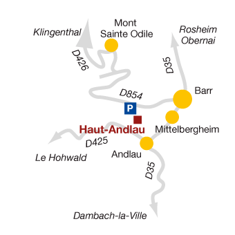 plan d'acces au chateau d'andlau